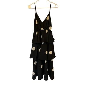OPT tiered polka dot midi dresss